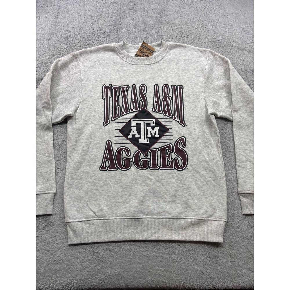 Texas A&M Aggies Oversized Boyfriend Sweatshirt Grey Womens Medium NWT TAMU